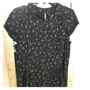 Free People Shorts Romper Size Small-Black Floral